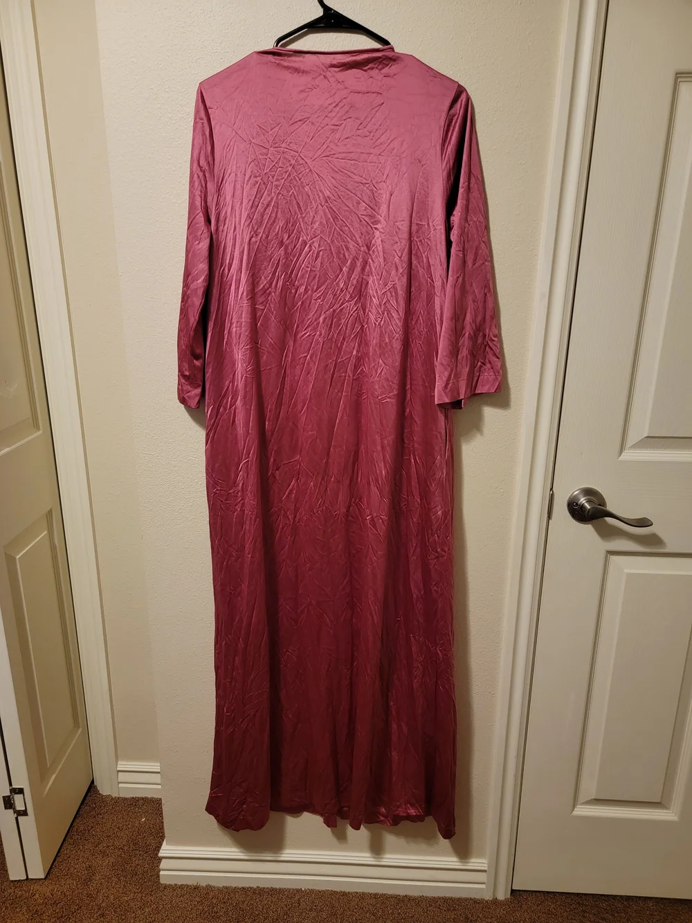 Vintage Long Lace-Trim Nightgown in Rosewood - Women’s Sleepwear